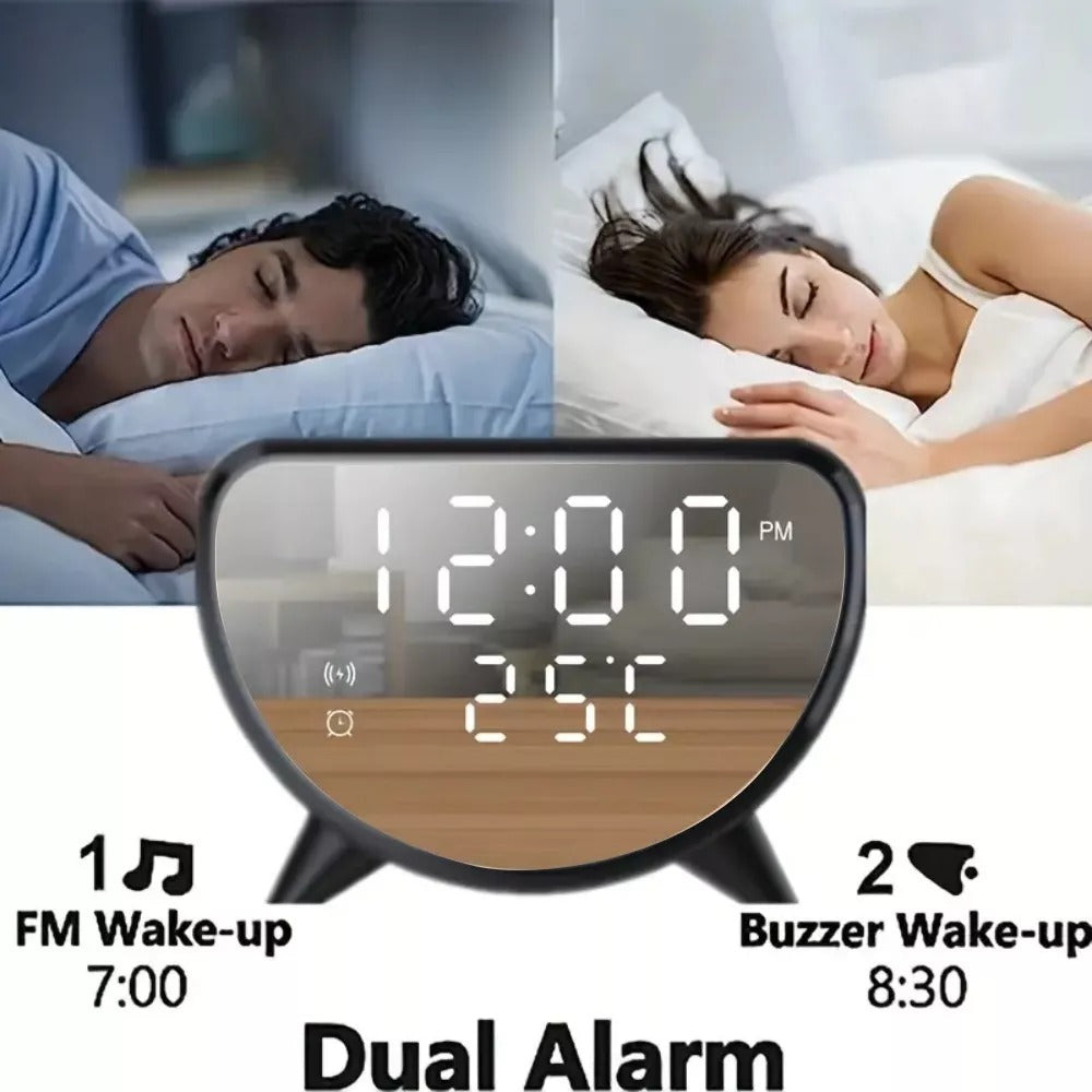 RELOJ DESPERTADOR CON CARGADOR INALAMBRICO
