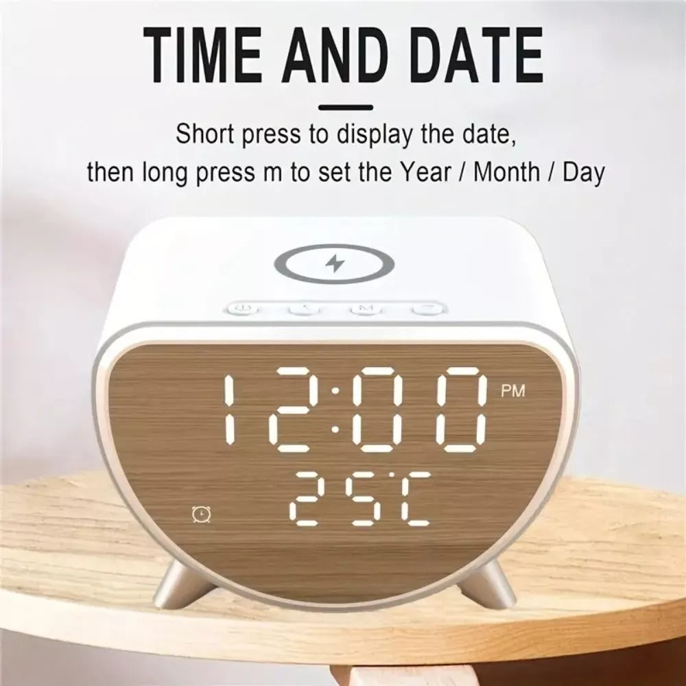 RELOJ DESPERTADOR CON CARGADOR INALAMBRICO