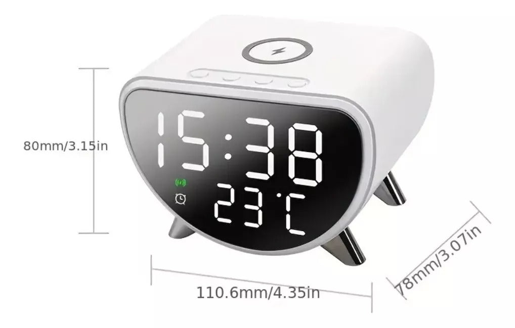 RELOJ DESPERTADOR CON CARGADOR INALAMBRICO